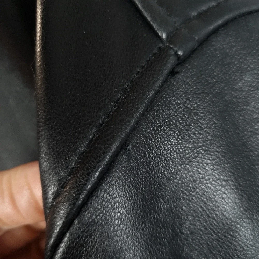 Hold'em Poker Jacket Mens 2XL Black Leather Full Zip Insulated Lined Motorcycle